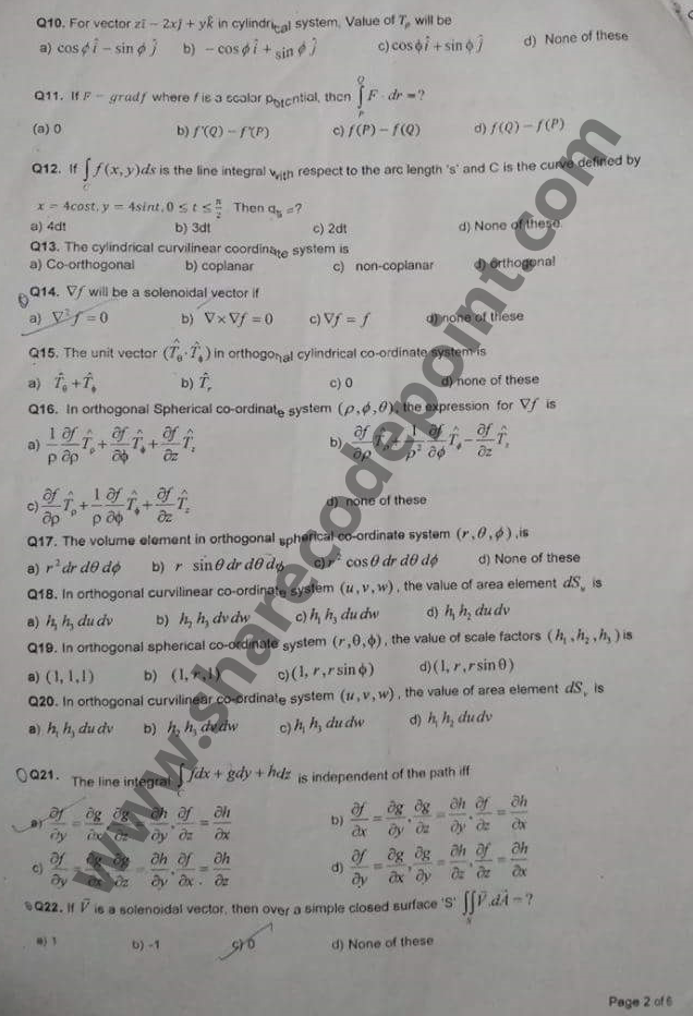 MTH212 : Multivariate Analysis Linear Algebra and Special Functions End ...