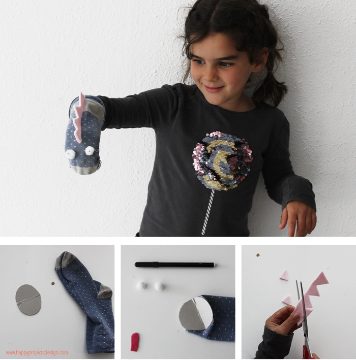 diy marionetas de sant jordi: dragón