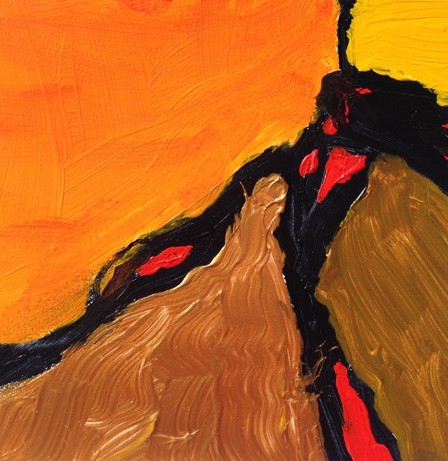 Kelley MacDonald's Paintings Heat 1, 4x4 Inch Acrylic Painting by