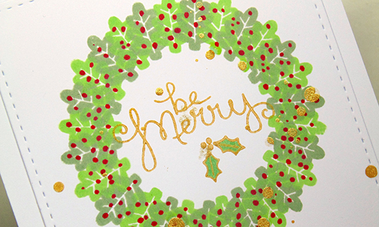 Beautiful Holiday Wreath Card by Lydia for Newton's Nook Designs | Falling into Autumn Stamp Set