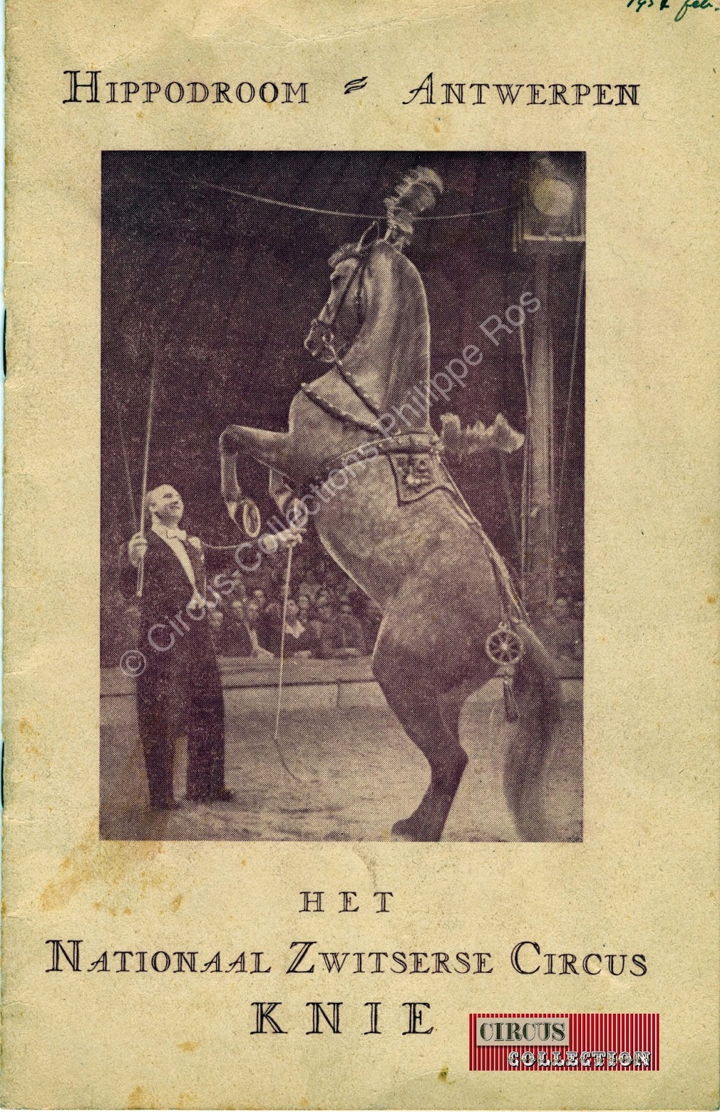 programme du Cirque Knie 1951 a Anvers 