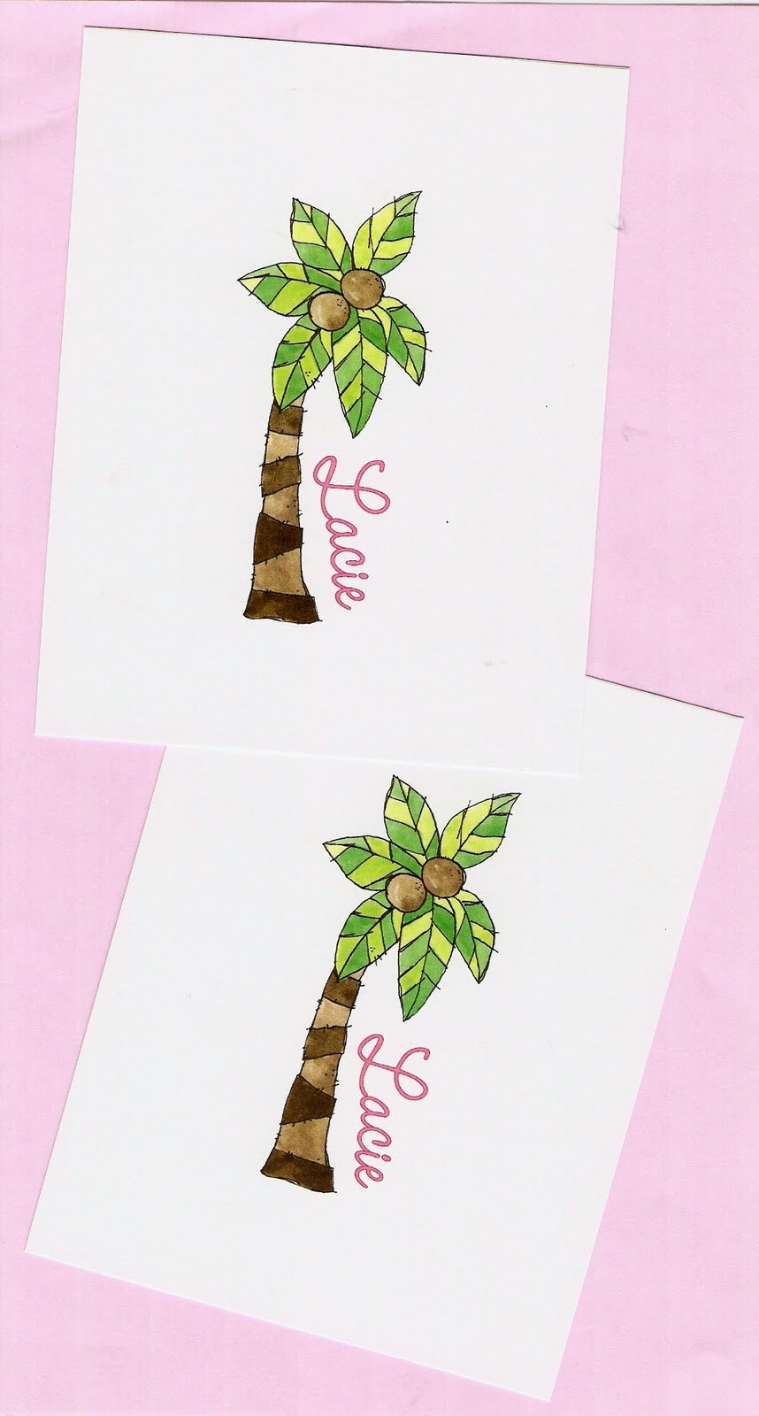 doodle bugs paper personalized stationery funky palm tree