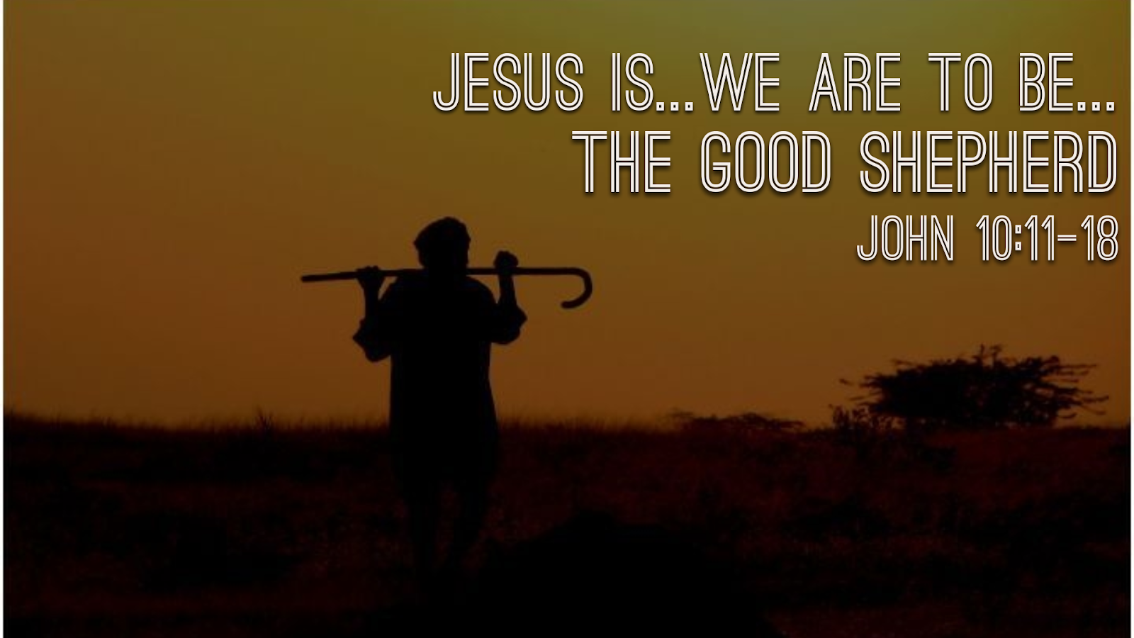 Jesus Is, We Are To Be, The Good Shepherd - John 10:11-18 (Wednesday ...