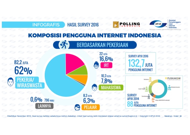Komposisi pengguna internet di indonesia