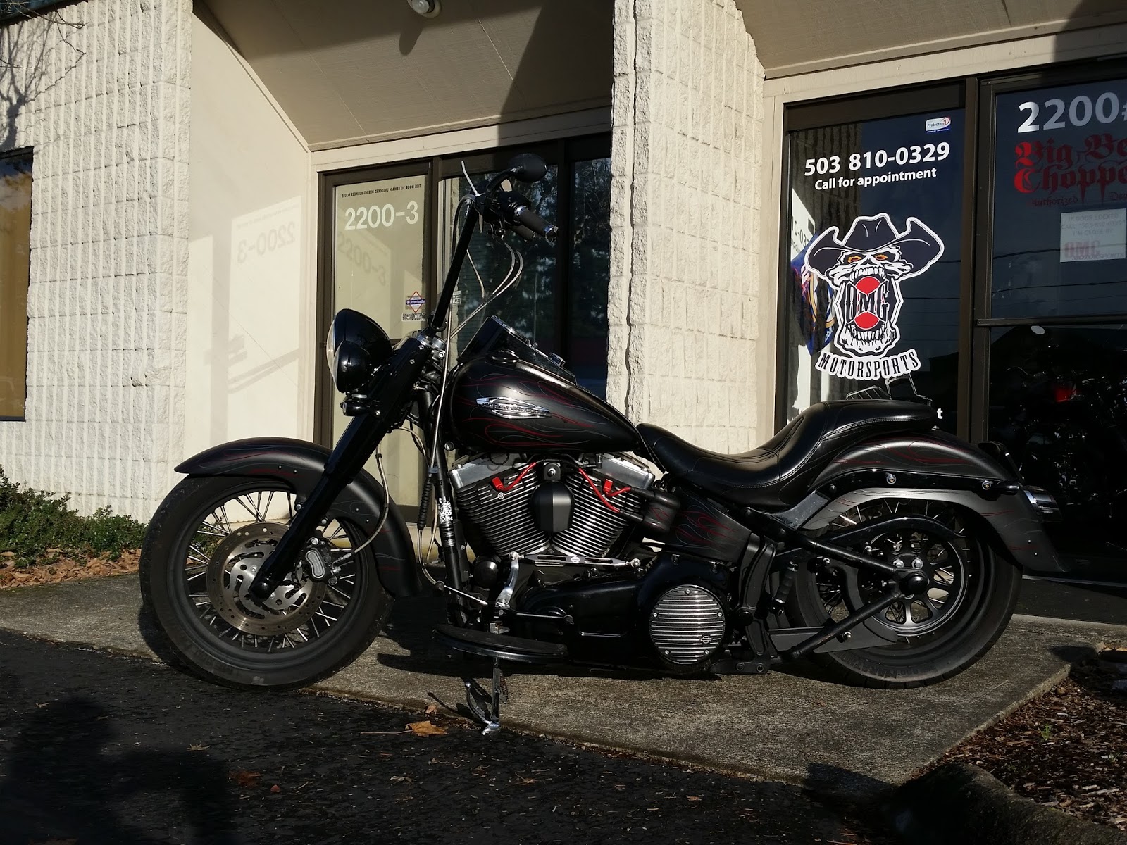 OMG Motorsports 2013 HARLEY FLSTFB FAT BOY LO "BLACKED OUT, AIR RIDE