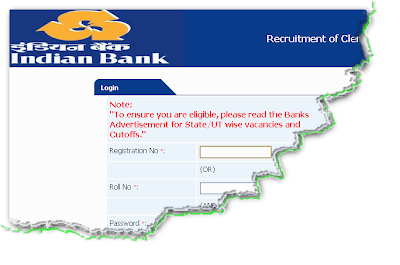 Indian Bank Clerk Recruitment 2012 Online Form