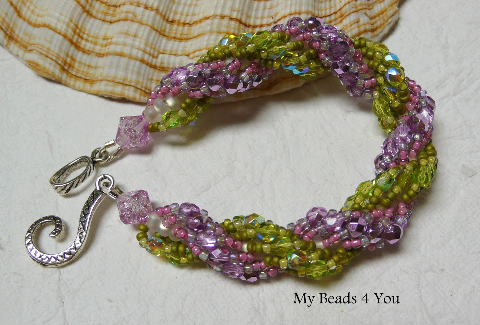 MyBeads4You: NEW! Double Spiral Beaded Bracelet
