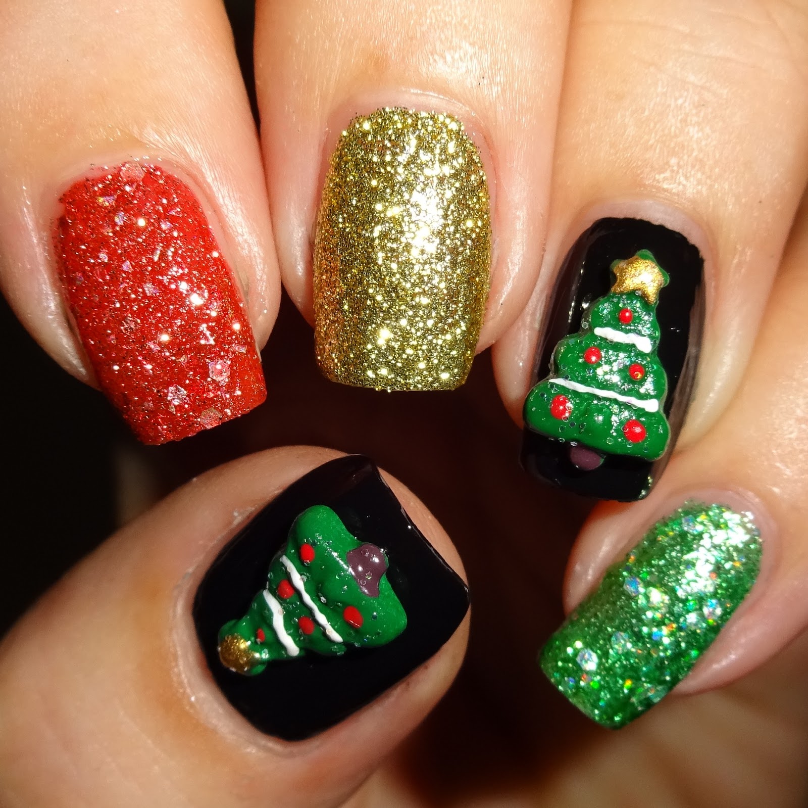 Wendy's Delights 3D Nail Art Christmas Trees from Charlies Nail Art