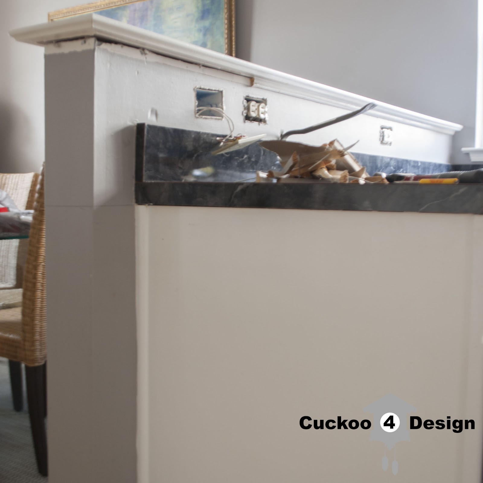 cutting down the kitchen half wall cuckoo4design