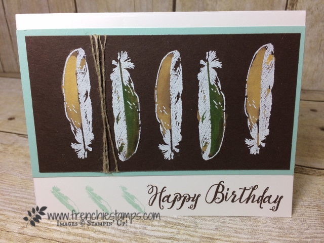 Feather Together, Color with bleach and blender pen, Stampin'Up!, Frenchiestamps Feather Together, Color with bleach and blender pen, Stampin'Up!, Frenchiestamps