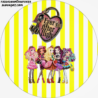 Ever After High Amarillo y Rosa: Etiquetas para Candy Bar para Imprimir Gratis. Toppers o etiquetas de Ever After High Amarillo y Rosa para imprimir gratis.