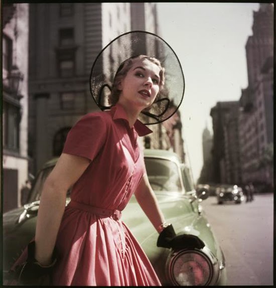 Women Modeling on the Sidewalk on Fifth Avenue in 1952 ~ vintage everyday