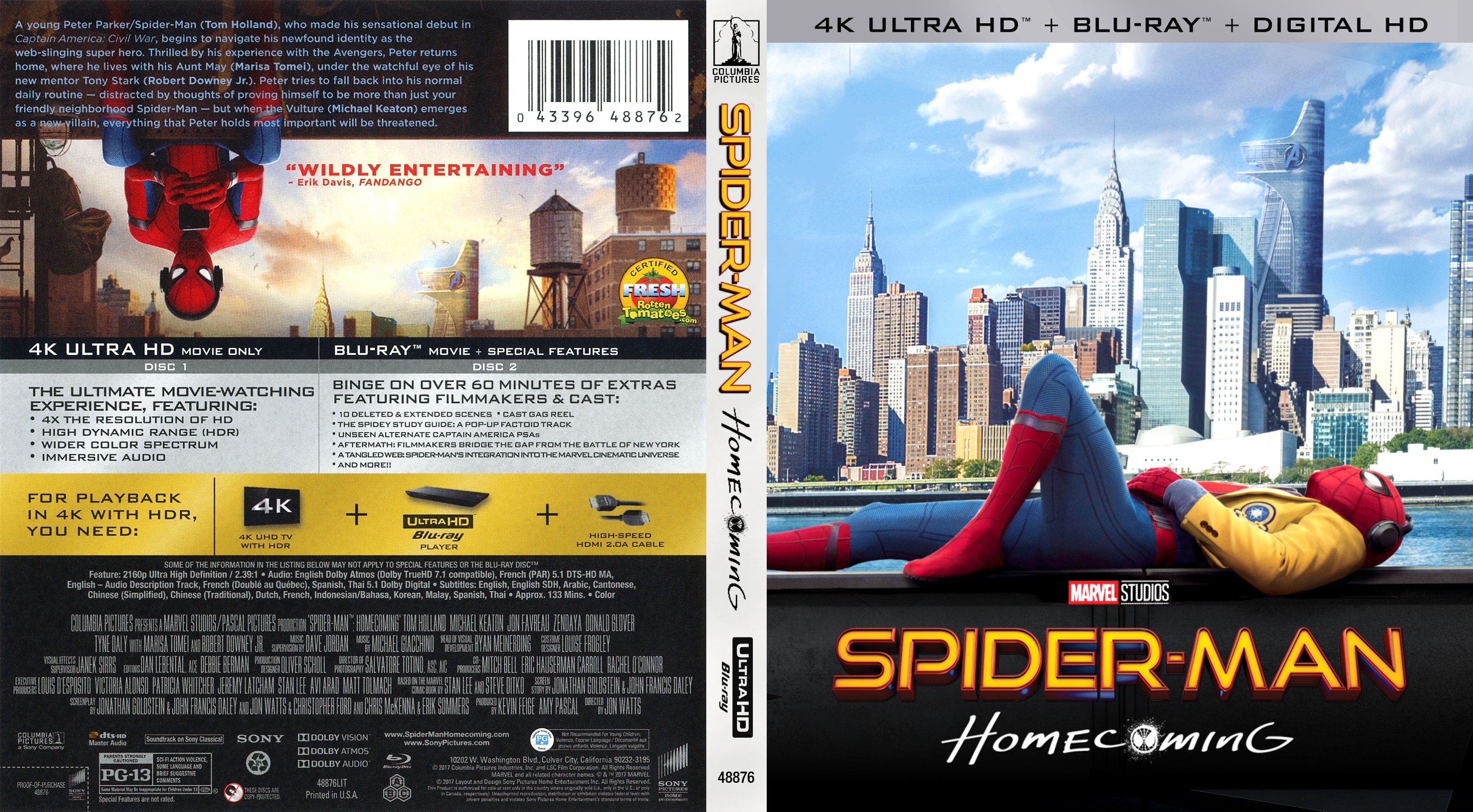 Spider-Man: Homecoming 4k Bluray Cover.