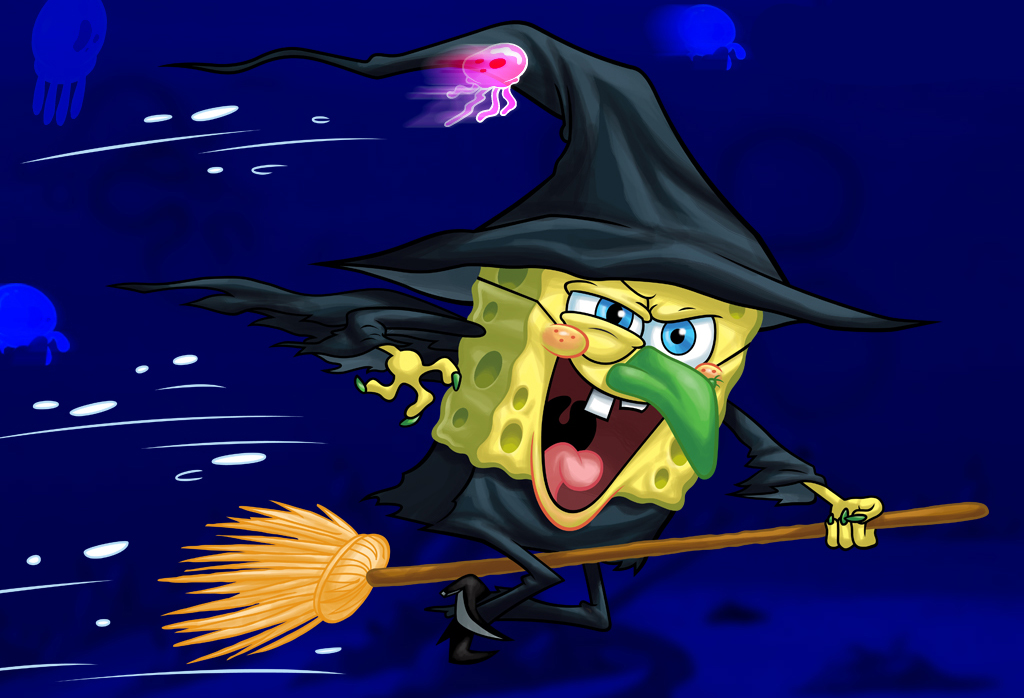 dibujos halloween bob esponja imprimir-Colorear dibujos,letras