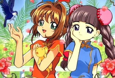 Sakura Kinomoto y amiga Dibujo de Shakura Avalón muy feliz junto a su amiga
