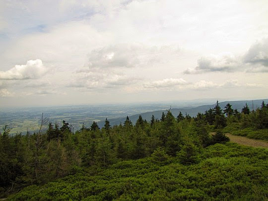 Widok ze Stogu Izerskiego na Pogórze Izerskie. Widok ze Stogu Izerskiego na Pogórze Izerskie.