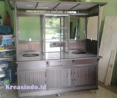 Gerobak Bakso Aluminium Dua Tungu pesanan Bpk Robert di Cibinong