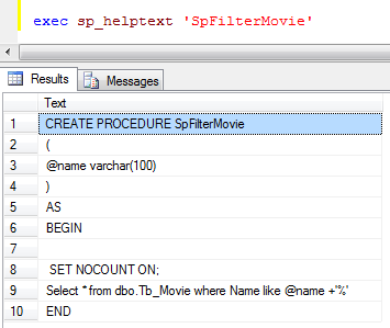 How to view code of store procedure in Sql server