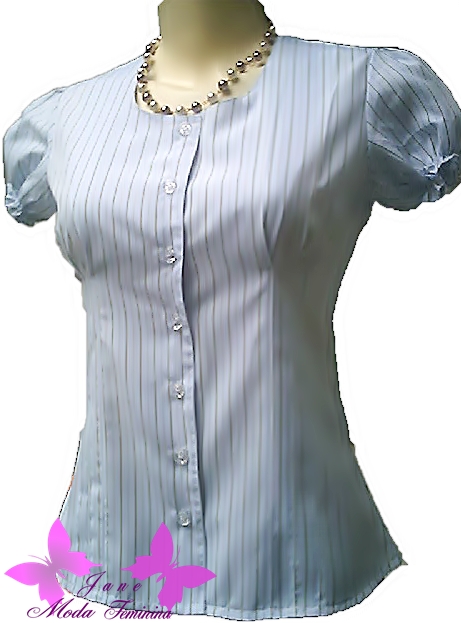 Blusa de tricoline manga curta Outlet