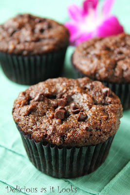 Double Chocolate Almond Banana Muffins (Gluten-Fee)