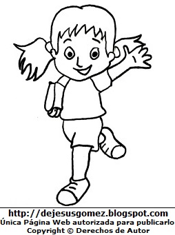 Niña Dibujo de niña para colorear pintar imprimir por Jesus Gómez