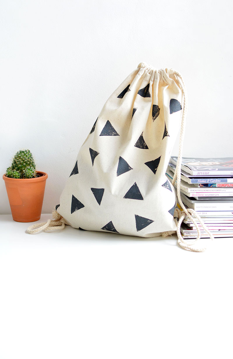 DIY triangle stamped bag — Caroline Burke Burkatron