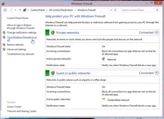 Menghidupkan dan Mematikan Windows Firewall 