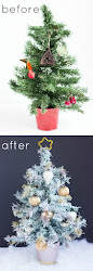 tree christmas paint spray painted diy painting artifical thrifty before holiday designimprovised rustic