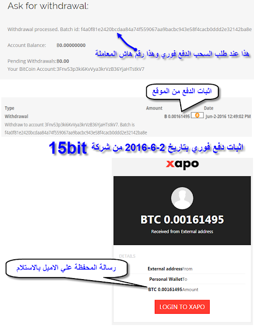 شرح الموقع الرائع 15bit الجديد لتعدين واستثمار البيتكوين Bitcoin+اثبات دفع 15bit%2B2