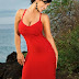 Denise Milani in a Tight Red Dress