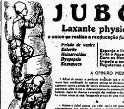 Propaganda do Laxante Jubol: promessa de deixar as tripas brilhando.