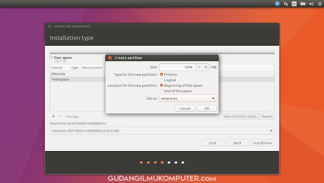Cara Instal Ubuntu 17.04 Zesty Zapus Lengkap Dengan Gambar