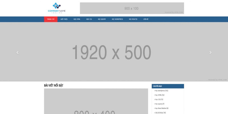 Chia sẻ template HTML website blog đơn giản cho thiết kế