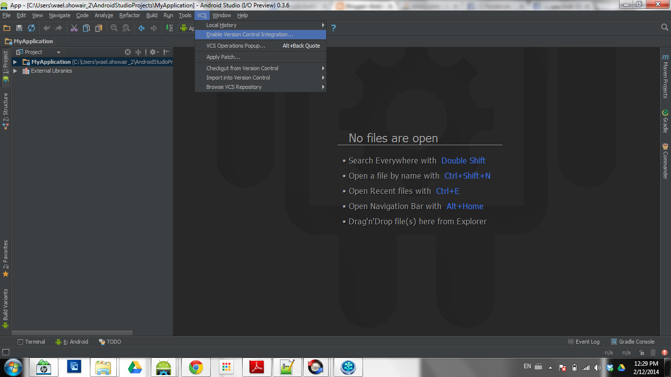 push changes using git android studio plugin
