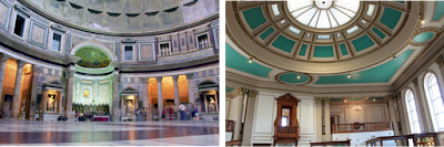 The Pantheon in Rome and the former Brookline Bank headquarters
