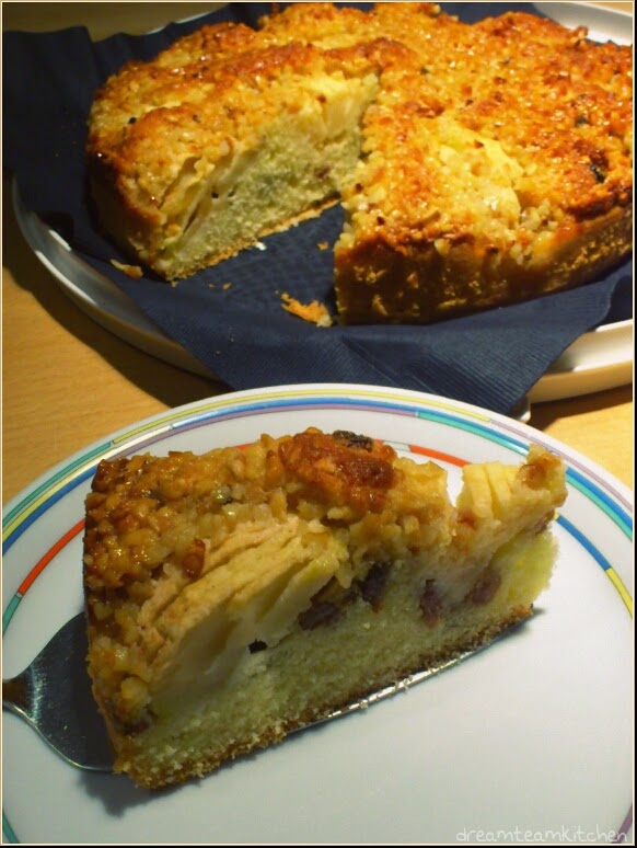 dreamteam kitchen: feiner Apfelkuchen mit karamellisierter Mandelhaube