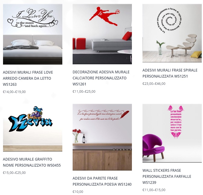 Arredi murali adesivi murali quadri moderni: wall stickers tante ... Wall stickers personalizzati