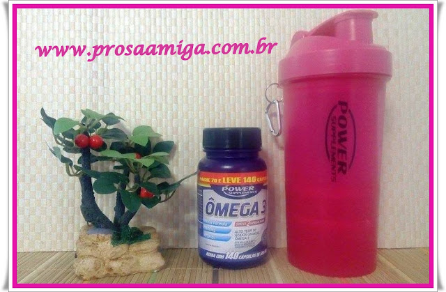 Ômega 3 e coqueteleira Power Supplements recebidos da Bom Suplemento Ômega 3