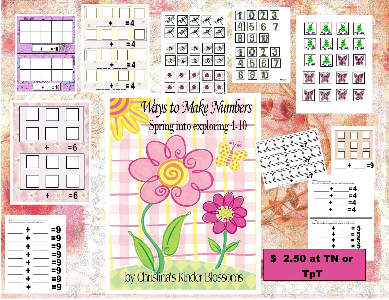 Christina's Kinder Blossoms Common Core K.OA.3 and K.OA.4