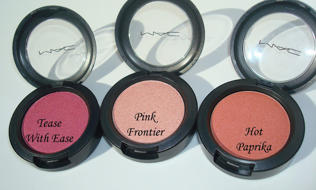 Mac Tease With Ease, Pink Frontier & Hot Paprika Eyeshadows Mac Tease With Ease, Pink Frontier & Hot Paprika Eyeshadows