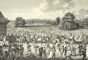 The Entrance to Hyde Park on Sunday from Modern London by R Phillips (1804)
