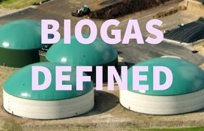 Image features the wording "What is biogas?" Biogas Defined