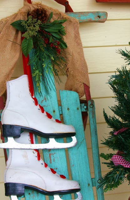 Holiday Decorating Skates Sleds Driven By Decor Sled Skates Holiday Christmas Decorations