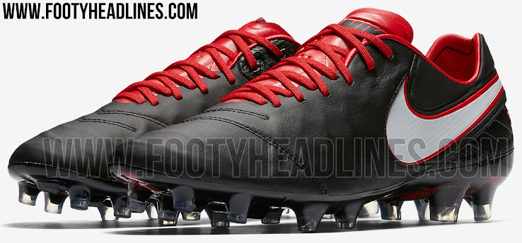 nike tiempo black and red