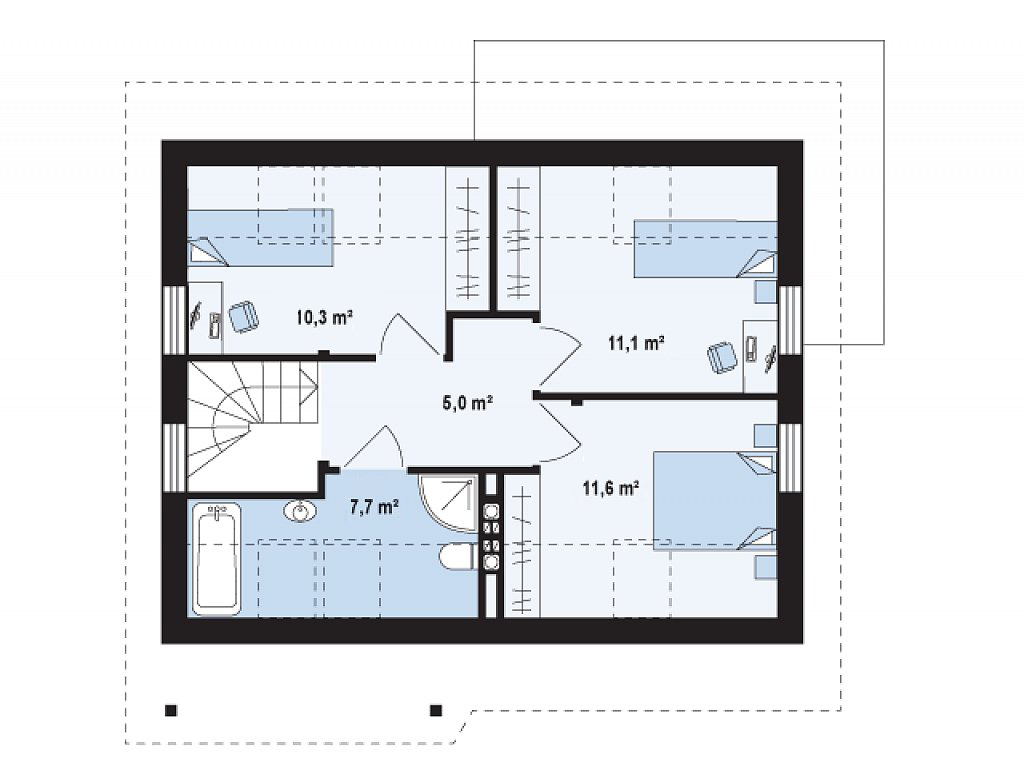 House plan with attic space usually looks down on floors under from an open area.  They are considerable spaces for home offices, children’s play areas, computer table, or even a guest room if you want. Take a look at some of these house plans for a small house with an attic.