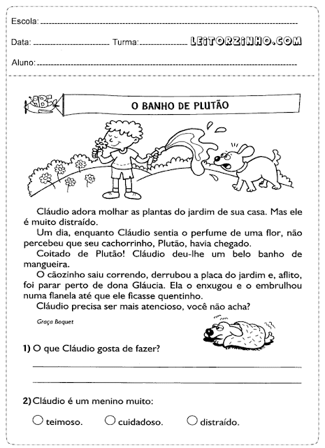 Atividades de interpretação de texto