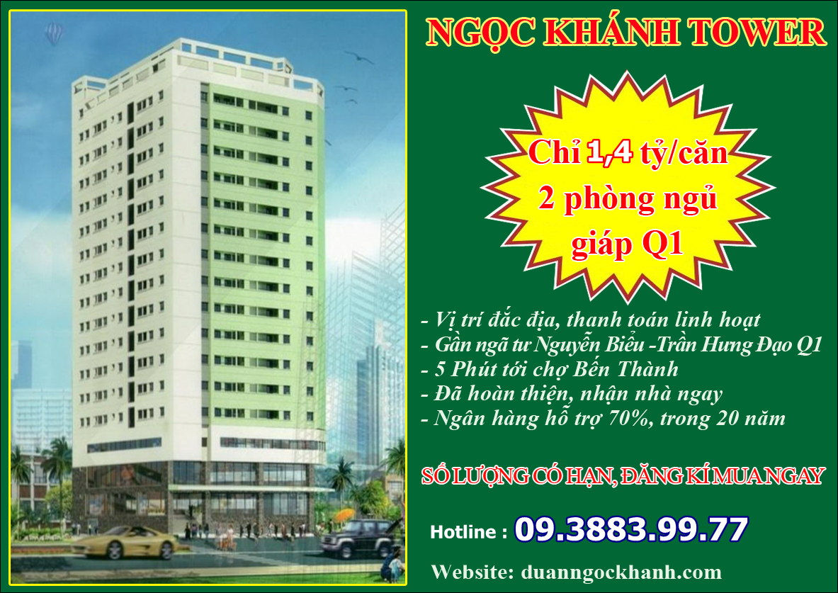 Mở bán căn hộ Ngọc Khánh - Nguyễn Biểu - Quận 5