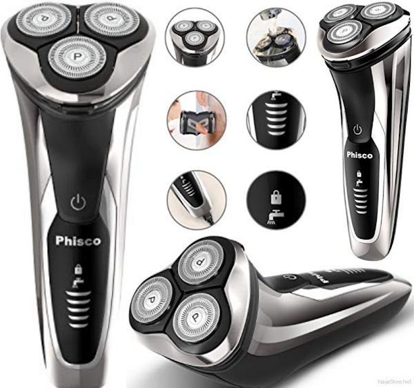 Phisco Men's Hair Trimmer - USB Rechargeable Rotary Shaver