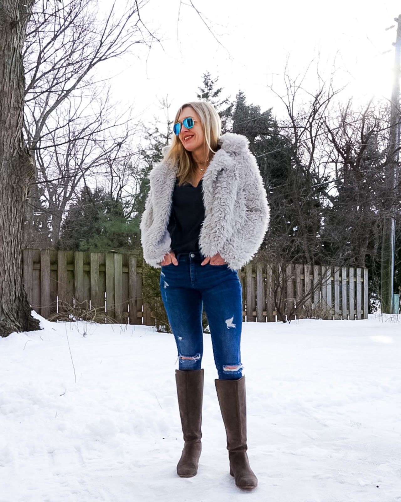 how to style a cropped teddy coat