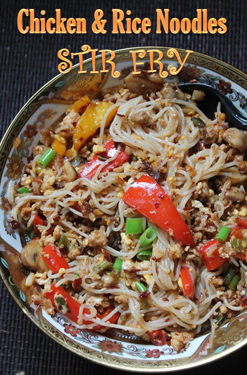 Chicken & Rice Noodles Stir Fry Recipe Yummy Tummy